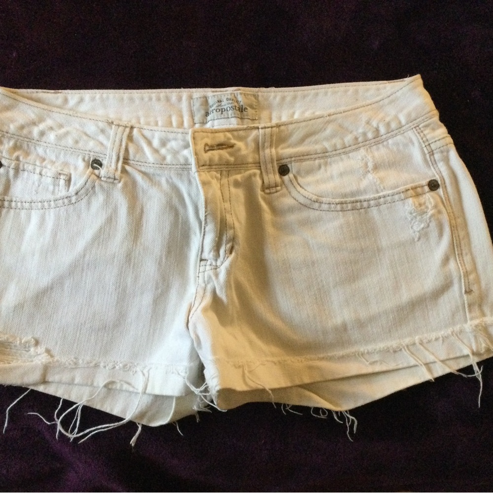 Aeropostale Women's White Denim Shorts